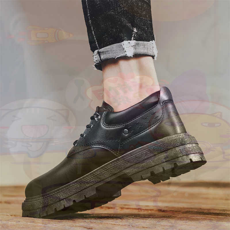Men Formal Wear All Black - Donker natuurlijk leer Mode-sneakers Tennis Herensneakers