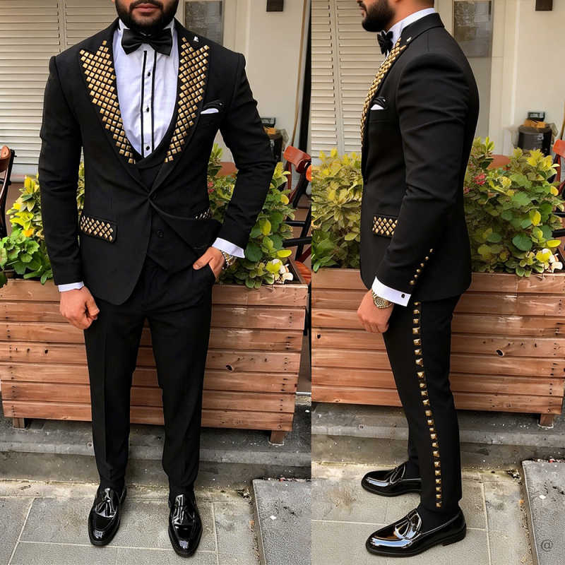 Men Formal Wear Modern - Moderne Man Smoking Met Kralen Versierde