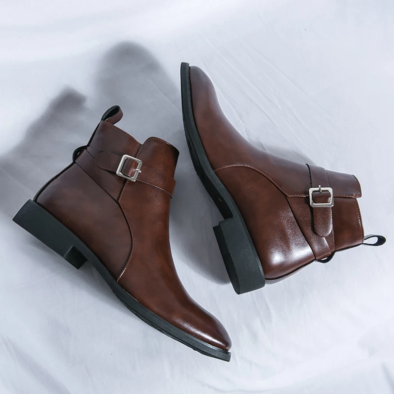 Modeontwerper Puntige leren he - Men Formal Wear With Boots recensie en prijs