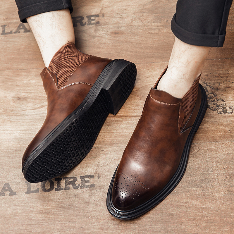 Hoge leren schoenen zijn veelz - Men Formal Wear With Boots recensie en prijs