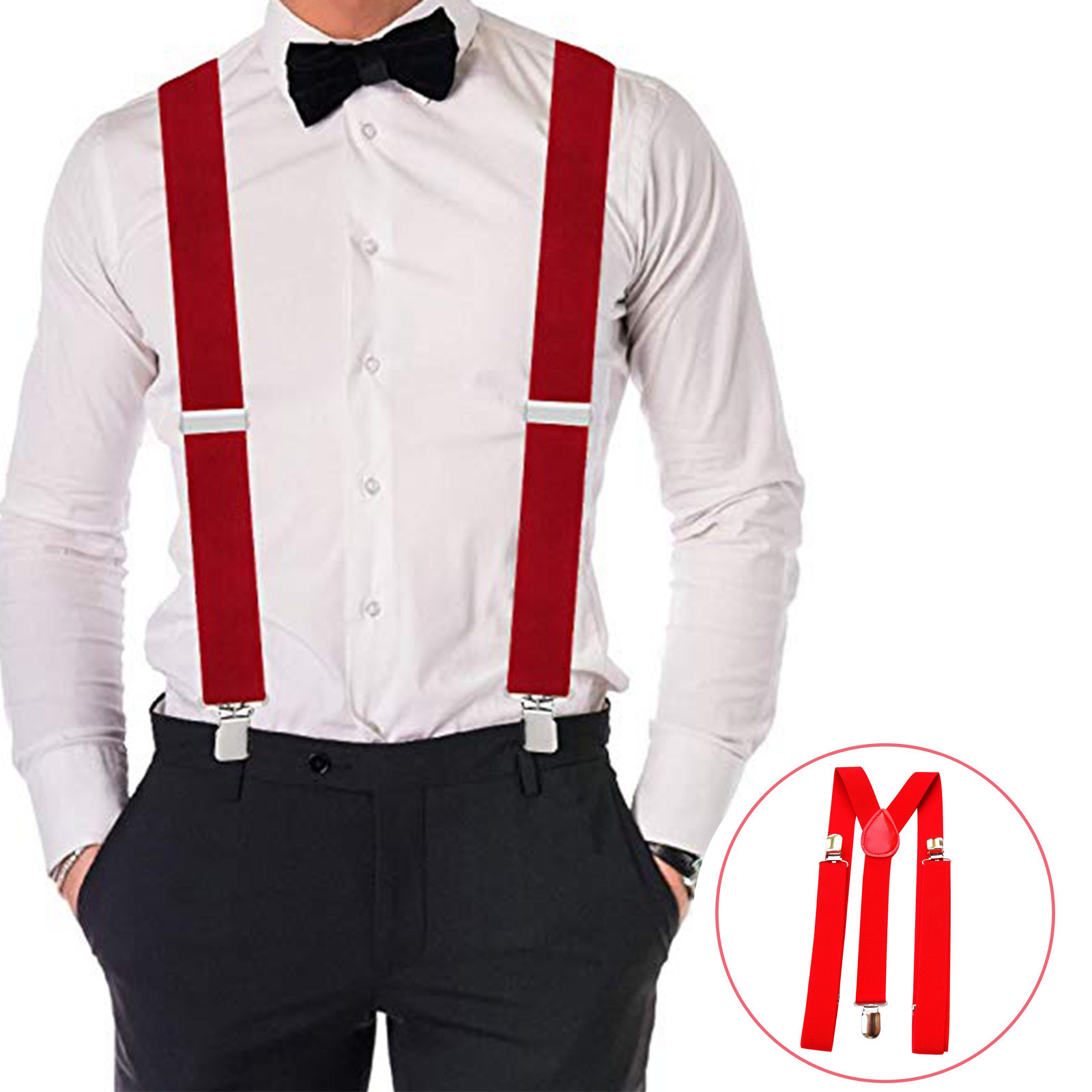 Rode verstelbare bretels heren - Men'S Formal Wear With Suspenders recensie en prijs